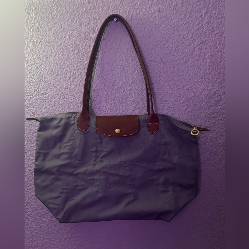 Longchamp Le Pliage Shoulder Bag Folding Tote Outlet Products L Size Grey